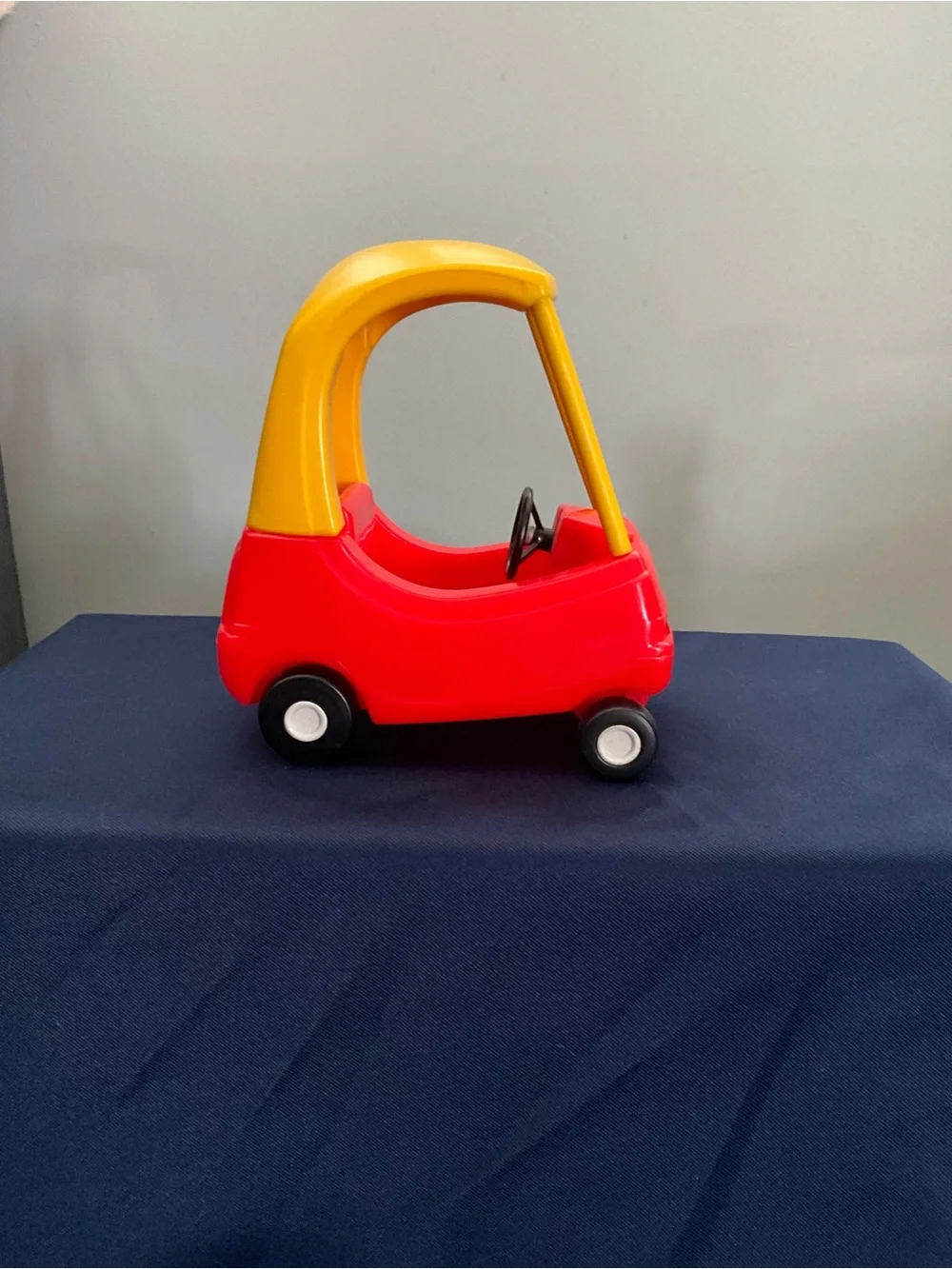 Vintage 90s Little Tikes Dollhouse Cozy Coupe Miniature Red Yellow Doll Car